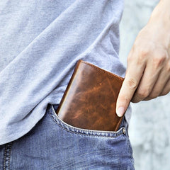 Men's Leather Wallet Large Capacity Credit Card Holder Vintage Thickened