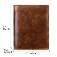 Men's Leather Wallet Large Capacity Credit Card Holder Vintage Thickened
