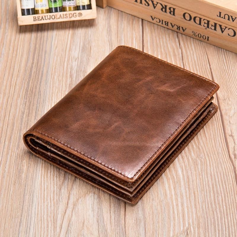 Men's Leather Wallet Large Capacity Credit Card Holder Vintage Thickened