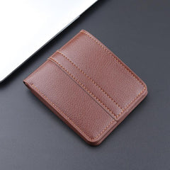 Men's Leather Short Wallet Money Clip Stitching Card Holder
