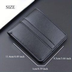Men's Leather Short Wallet Money Clip Stitching Card Holder