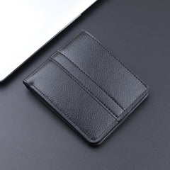 Men's Leather Short Wallet Money Clip Stitching Card Holder