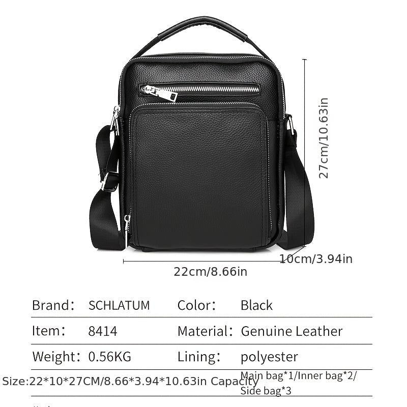 SCHLATUM Business Leather Shoulder Bag Crossbody