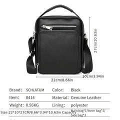 SCHLATUM Business Leather Shoulder Bag Crossbody