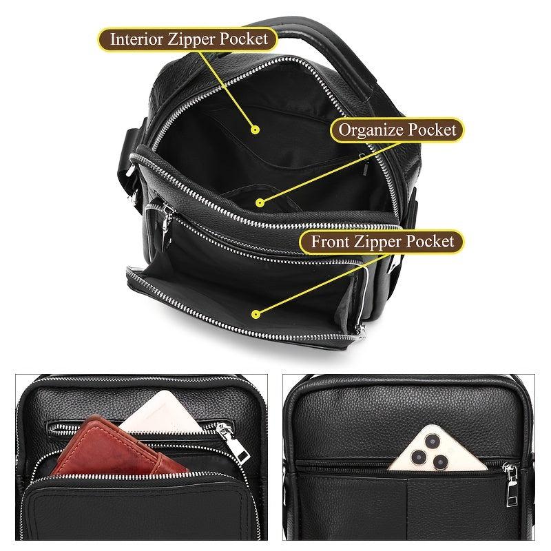 SCHLATUM Business Leather Shoulder Bag Crossbody