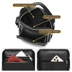 SCHLATUM Business Leather Shoulder Bag Crossbody