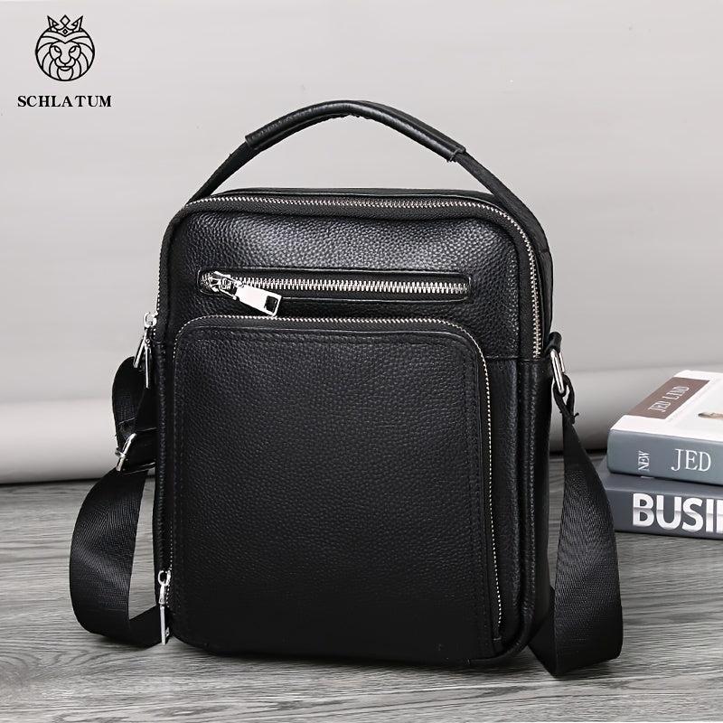 SCHLATUM Business Leather Shoulder Bag Crossbody
