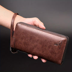 Men's Leather Short Wallet Driver's ID Card Holder Cowhide