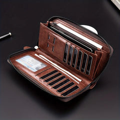Men's Leather Short Wallet Driver's ID Card Holder Cowhide