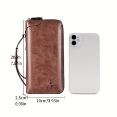 Men's Leather Short Wallet Driver's ID Card Holder Cowhide
