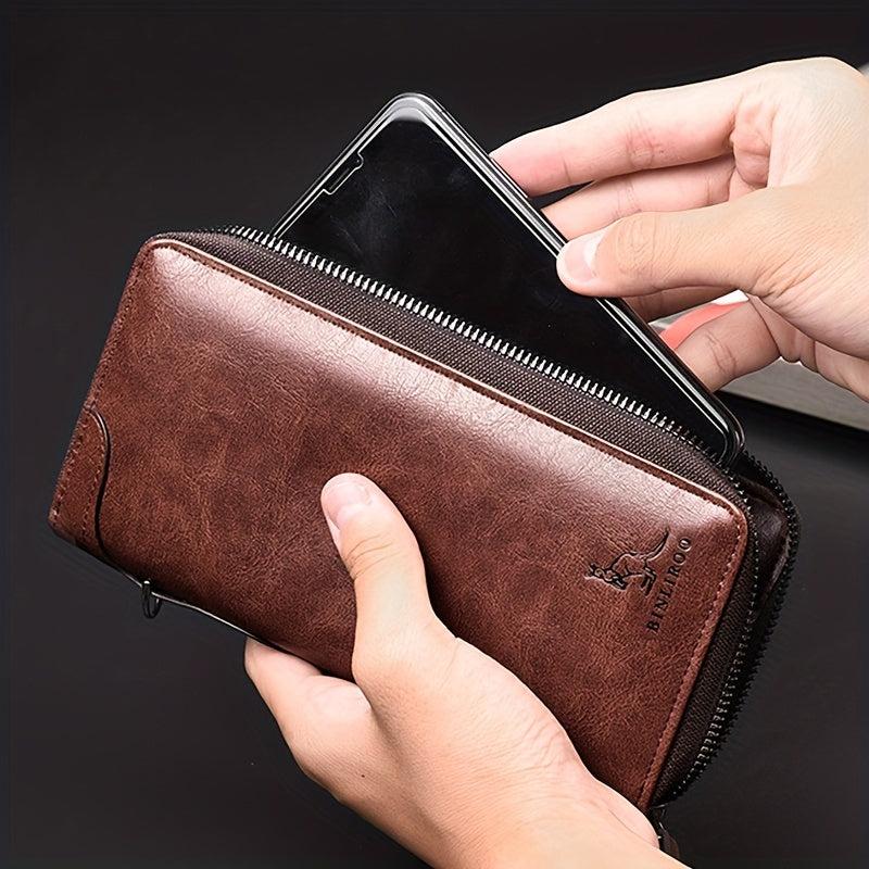 Men's Leather Short Wallet Driver's ID Card Holder Cowhide