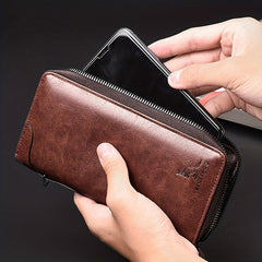 Men's Leather Short Wallet Driver's ID Card Holder Cowhide