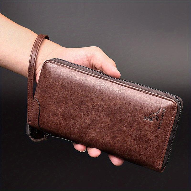 Men's Leather Short Wallet Driver's ID Card Holder Cowhide