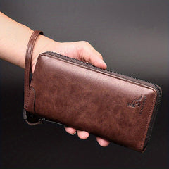 Men's Leather Short Wallet Driver's ID Card Holder Cowhide
