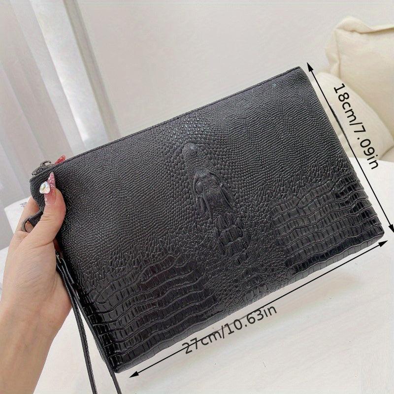 Crocodile Pattern Handbag Soft PU Leather Wallet Briefcase