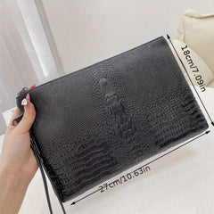 Crocodile Pattern Handbag Soft PU Leather Wallet Briefcase
