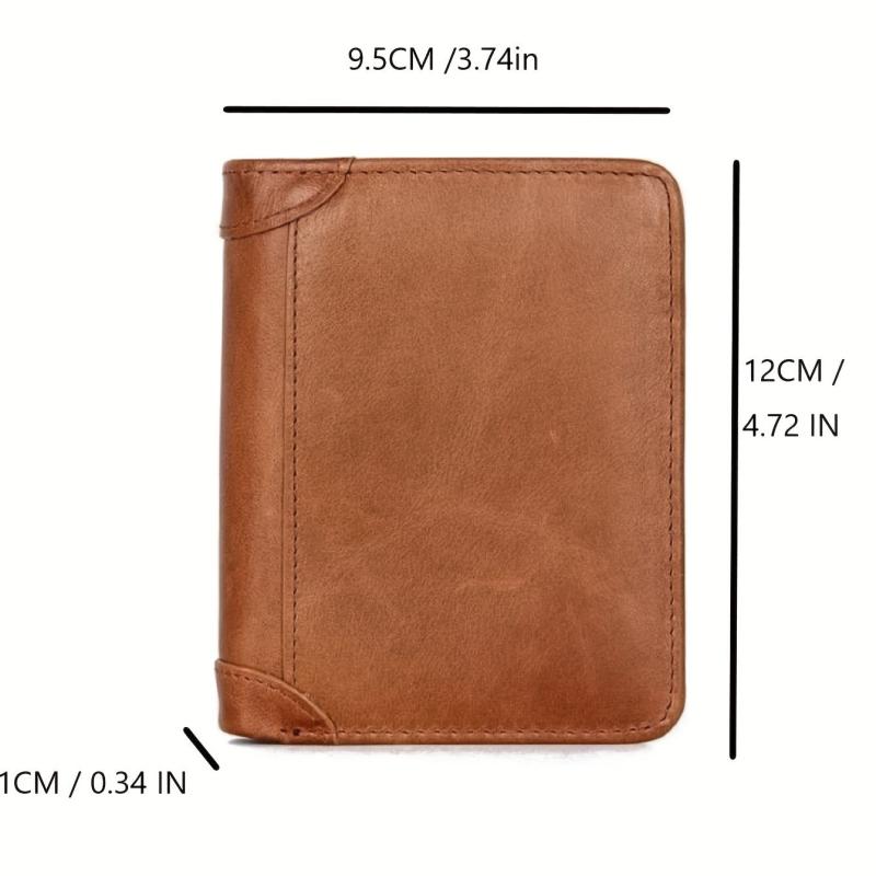 Men's Vintage Leather Wallet with Card Slots Large Capacity