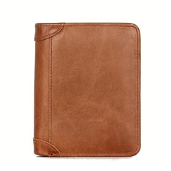 Men's Vintage Leather Wallet with Card Slots Large Capacity