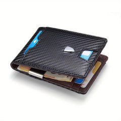Men's RFID Carbon Fiber Money Clip Wallet