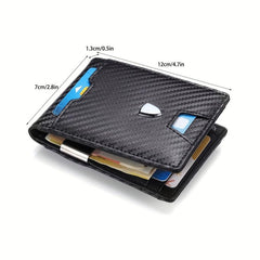 Men's RFID Carbon Fiber Money Clip Wallet