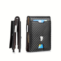 Men's RFID Carbon Fiber Money Clip Wallet