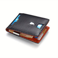 Men's RFID Carbon Fiber Money Clip Wallet