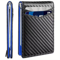 Carbon Fiber RFID Men's Money Clip Wallet