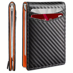 Carbon Fiber RFID Men's Money Clip Wallet