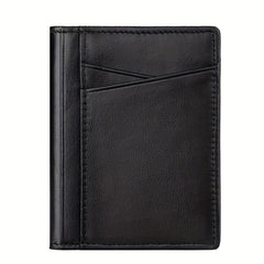 Men's Leather Card Holder with Multiple Card Slots and ID Holder