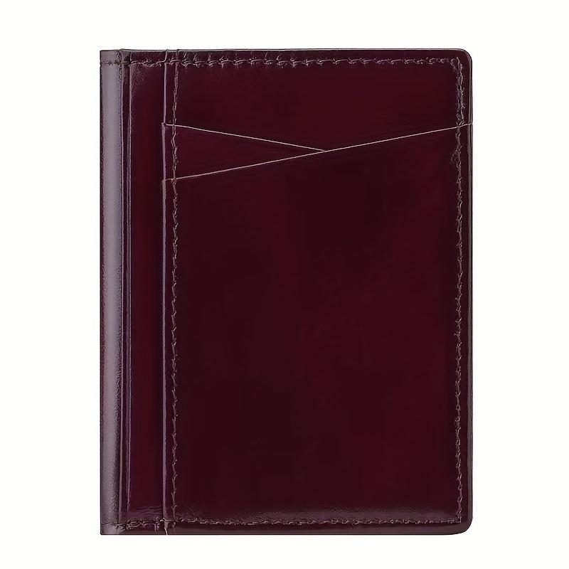Men's Leather Card Holder with Multiple Card Slots and ID Holder