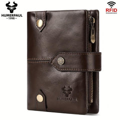 RFID Leather Man Wallet Bifold Zip Coin Purse Clutches