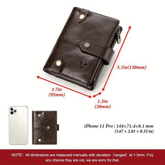 RFID Leather Man Wallet Bifold Zip Coin Purse Clutches