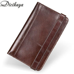 Men's Leather Bifold Long Wallet Buckle Retro Coin Purse Card Holder