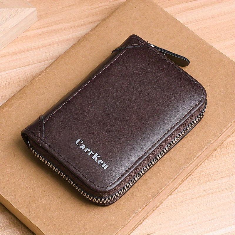 Men's Retro PU Leather Wallet Large Capacity Card Clip