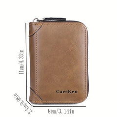 Men's Retro PU Leather Wallet Large Capacity Card Clip