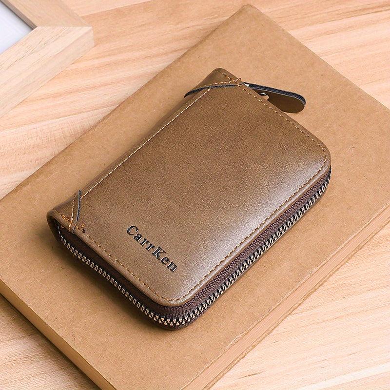 Men's Retro PU Leather Wallet Large Capacity Card Clip