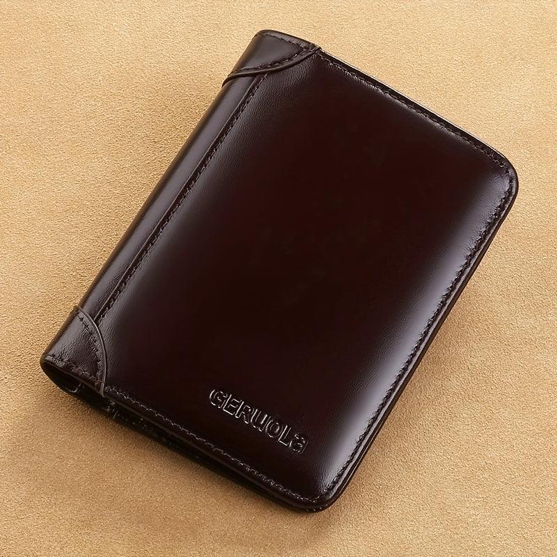 Men's Leather Three fold Wallet Driving Leather Cover Card Bag
