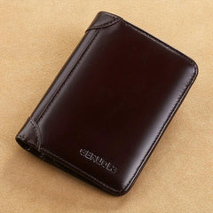 Men's Leather Three fold Wallet Driving Leather Cover Card Bag