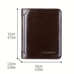 Men's Leather Three fold Wallet Driving Leather Cover Card Bag