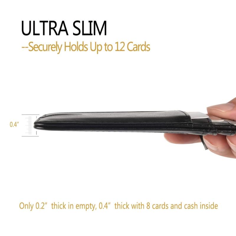 Men's Mini Slim RFID Blocking Wallet with Neck Lanyard & Wrist Strap