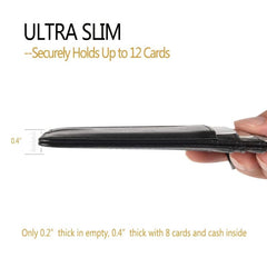 Men's Mini Slim RFID Blocking Wallet with Neck Lanyard & Wrist Strap