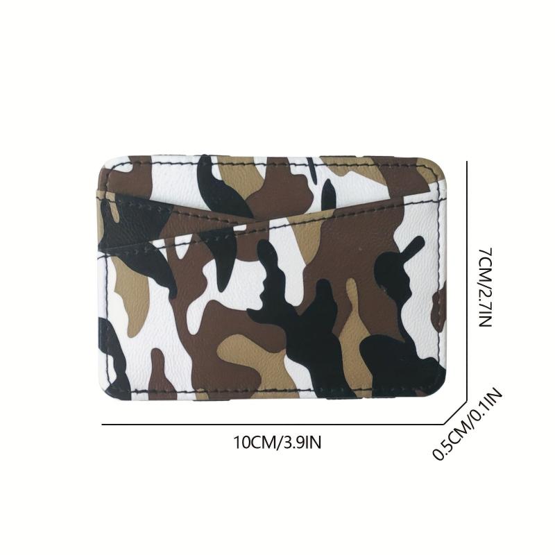 Men's Casual Camo Card Holder Zipper Coin Purse Flap Thin Card Holder