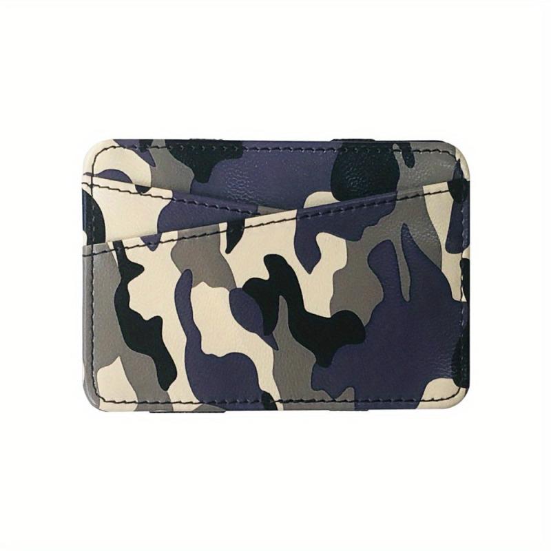 Men's Casual Camo Card Holder Zipper Coin Purse Flap Thin Card Holder
