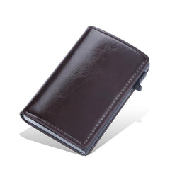 Men's Automatic RFID Card Holder Anti-theft Brush Aluminum Alloy