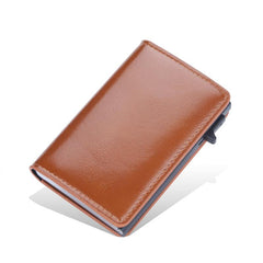 Men's Automatic RFID Card Holder Anti-theft Brush Aluminum Alloy