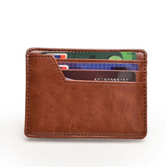 Men's Slim Business PU Leather Card Holder Coin Purse
