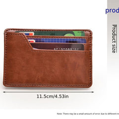 Men's Slim Business PU Leather Card Holder Coin Purse