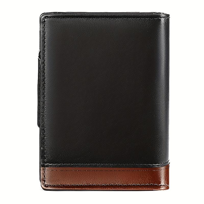 Men's PU Leather Zip Wallet Card Holder Coin Purse Money Clip