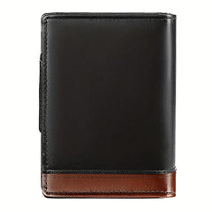 Men's PU Leather Zip Wallet Card Holder Coin Purse Money Clip
