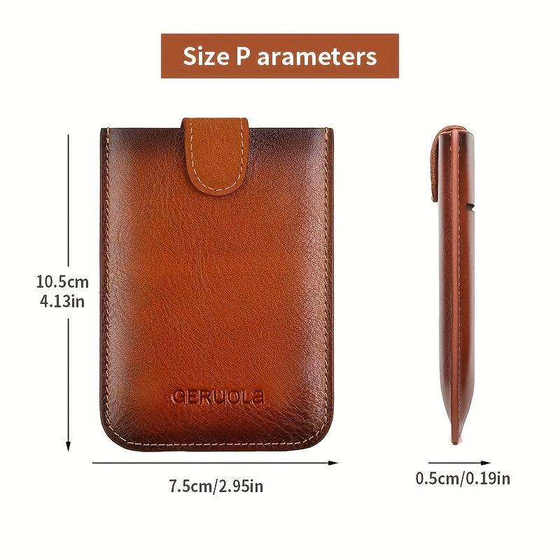 Men's Leather Card Holder Magnetic Suction Anti-magnetic Bank Bus Card Slot